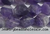 CNA1079 15.5 inches 12mm faceted nuggets matte dogtooth amethyst beads