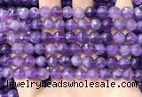 CNA1114 15.5 inches 8mm faceted round amethyst gemstone beads