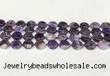 CNA1120 15.5 inches 14mm flat round dogtooth amethyst beads