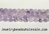 CNA1124 15.5 inches 12mm flat round natural lavender amethyst beads