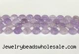 CNA1126 15.5 inches 14mm flat round natural lavender amethyst beads