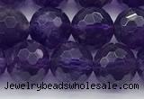 CNA1176 15.5 inches 8mm faceted round natural amethyst beads