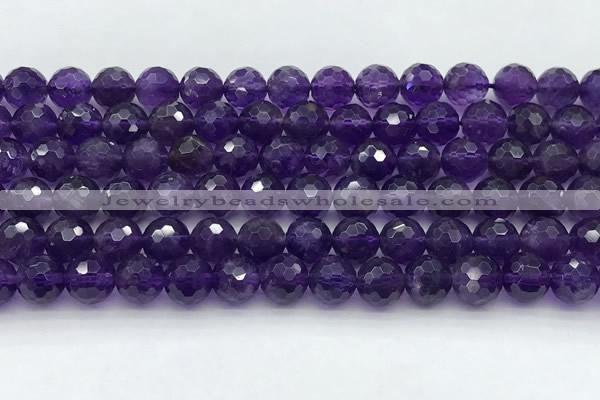 CNA1176 15.5 inches 8mm faceted round natural amethyst beads