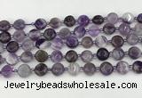 CNA1185 15.5 inches 10mm flat round amethyst beads wholesale