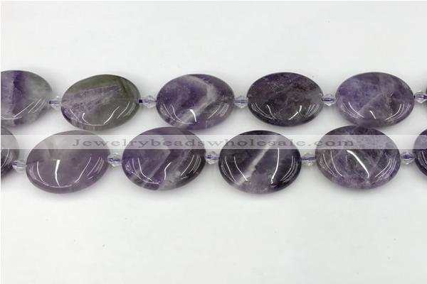 CNA1193 15.5 inches 25*30mm oval amethyst beads wholesale