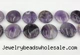 CNA1196 15.5 inches 40mm flat round amethyst beads wholesale