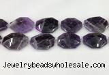 CNA1213 15.5 inches 25*35mm - 30*40mm faceted freefrom amethyst beads