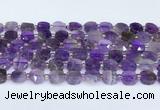 CNA1215 15.5 inches 10mm faceted square amethyst beads