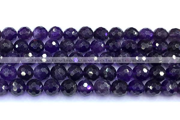 CNA1252 15 inches 10mm faceted round amethyst beads