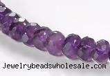 CNA20 5*8mm faceted roundel A- grade natural amethyst beads