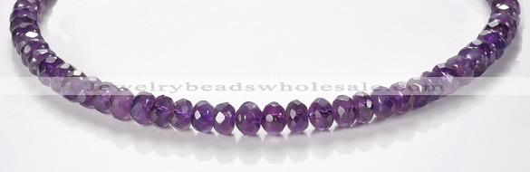 CNA20 5*8mm faceted roundel A- grade natural amethyst beads