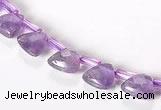 CNA21 8mm faceted triangle A- grade natural amethyst beads