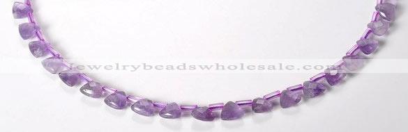 CNA21 8mm faceted triangle A- grade natural amethyst beads