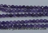 CNA250 15.5 inches 4mm faceted round natural amethyst beads