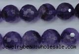 CNA255 15.5 inches 14mm faceted round natural amethyst beads