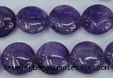 CNA270 15.5 inches 16mm flat round natural amethyst beads wholesale