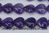 CNA283 15.5 inches 14*14mm heart natural amethyst beads wholesale