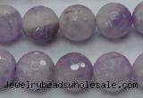 CNA313 15.5 inches 14mm faceted round natural lavender amethyst beads