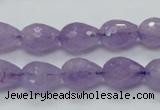 CNA317 15.5 inches 10*14mm faceted teardrop natural lavender amethyst beads