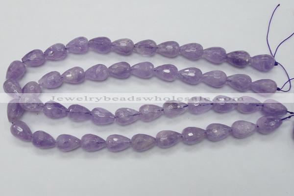 CNA318 15.5 inches 12*16mm faceted teardrop natural lavender amethyst beads