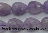 CNA319 15.5 inches 15*20mm faceted teardrop natural lavender amethyst beads