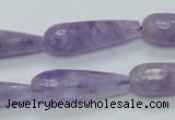 CNA320 15.5 inches 10*30mm faceted teardrop natural lavender amethyst beads