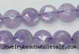 CNA322 15.5 inches 12mm faceted coin natural lavender amethyst beads