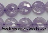 CNA324 15.5 inches 16mm faceted coin natural lavender amethyst beads