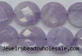 CNA325 15.5 inches 20mm faceted coin natural lavender amethyst beads