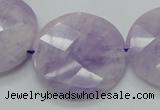 CNA326 15.5 inches 30mm faceted coin natural lavender amethyst beads