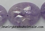 CNA336 15.5 inches 30*40mm faceted oval natural lavender amethyst beads