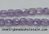 CNA339 15.5 inches 8*8mm faceted square natural lavender amethyst beads