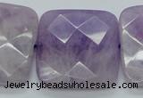 CNA342 15.5 inches 30*30mm faceted square natural lavender amethyst beads