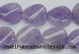 CNA343 15.5 inches 20mm twisted coin natural lavender amethyst beads