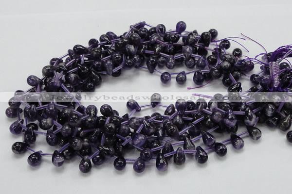 CNA37 15.5 inches 8*12mm teardrop grade A natural amethyst beads