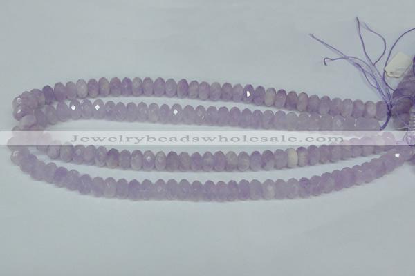 CNA428 6*10mm faceted rondelle natural lavender amethyst beads