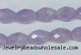 CNA429 10*14mm faceted rice natural lavender amethyst beads