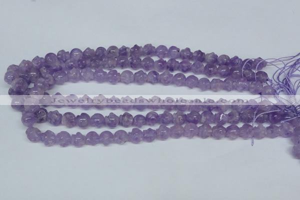 CNA431 15.5 inches 8*8mm skull shape natural lavender amethyst beads