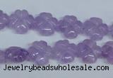 CNA434 15.5 inches 12mm carved flower natural lavender amethyst beads