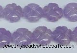 CNA435 15.5 inches 15mm carved flower natural lavender amethyst beads