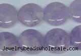 CNA436 15.5 inches 20mm flat round natural lavender amethyst beads