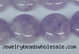 CNA437 15.5 inches 22mm flat round natural lavender amethyst beads