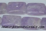 CNA442 15.5 inches 18*25mm rectangle natural lavender amethyst beads