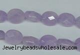 CNA454 15.5 inches 10*12mm faceted oval natural lavender amethyst beads