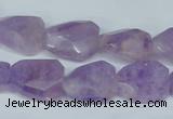 CNA462 15*20mm faceted & twisted rectangle natural lavender amethyst beads