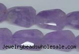 CNA463 18*25mm faceted & twisted rectangle natural lavender amethyst beads