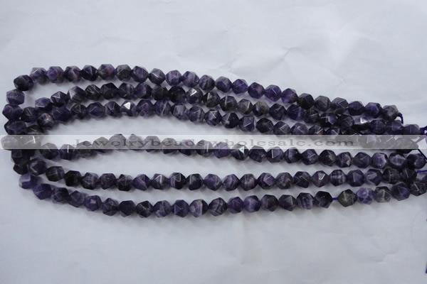 CNA502 15 inches 8mm faceted nuggets amethyst gemstone beads