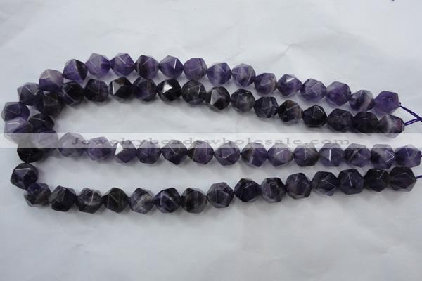 CNA505 15 inches 14mm faceted nuggets amethyst gemstone beads