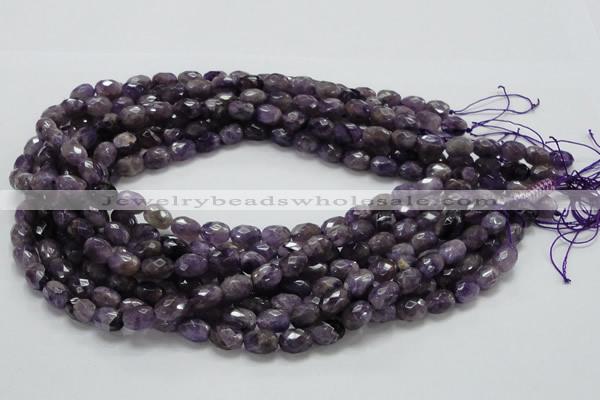 CNA51 15.5 inches 8*11mm faceted rice grade AB+ natural amethyst beads