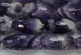 CNA53 15.5 inches 12*22mm faceted rice grade AB natural amethyst beads